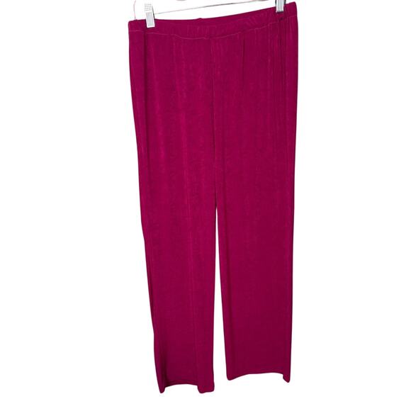 Chico's Travelers Women's Fuchsia Pull On Pants Liquid Knit Travel ALTERED - Picture 1 of 8